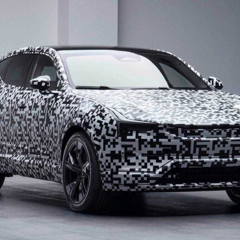 2023 Polestar 3 electric SUV teased with thinly covered production body